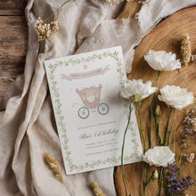 Load image into Gallery viewer, Once Upon a Time Princess 1st Birthday Invitation Pink Carriage Fairytale Party Invite Editable Corjl 0332
