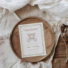 Load image into Gallery viewer, Once Upon a Time Princess 1st Birthday Invitation Pink Carriage Fairytale Party Invite Editable Corjl 0332
