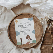 Load image into Gallery viewer, 0328 Jesus and little lamb birthday invitation, editable template, digital download
