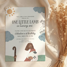 Load image into Gallery viewer, 0328 Jesus and little lamb birthday invitation, editable template, digital download
