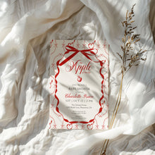 Load image into Gallery viewer, 2020 red apple baby shower invitation
