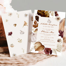 Load image into Gallery viewer, 2019 little pumpkin baby shower invitation template
