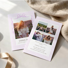 Load image into Gallery viewer, Graduation Announcement Photo Collage Invite Lavender Preppy Coquette Template 0808
