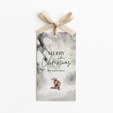 Load image into Gallery viewer, 2027 Winter Wonderland Animal Christmas Favor Tag Template, Editable Holiday Gift Tag, Printable Party Thank You Tag
