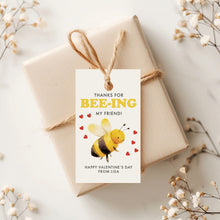 Load image into Gallery viewer, 08012 Thanks for Bee-ing My Friend Valentine Gift Tag Template, Digital Download
