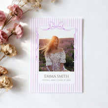 Load image into Gallery viewer, Graduation Announcement Photo Collage Invite Lavender Preppy Coquette Template 0808
