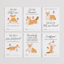 Load image into Gallery viewer, Corgi Valentine’s Day Cards for Kids, Dog Valentine Printables, Instant Download 0803

