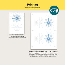 Load image into Gallery viewer, 0319 Blue Winter Snowflake 1st Birthday Invitation, Blue Winter ONE-derland First Birthday Party Invite
