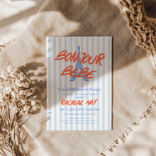 Load image into Gallery viewer, 2018 bonjour bebe baby shower invitation
