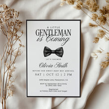 Load image into Gallery viewer, 2021 modern little gentle man baby shower invite
