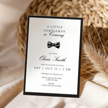 Load image into Gallery viewer, 2021 modern little gentle man baby shower invite
