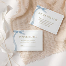 Load image into Gallery viewer, Blue Bow Baby Shower Invitation Bundle (Digital Download) 2031
