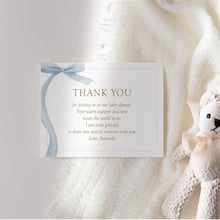 Load image into Gallery viewer, Blue Bow Baby Shower Invitation Bundle (Digital Download) 2031
