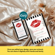 Load image into Gallery viewer, 0801 Galentine Night Out Party Invite, Valentines ladies Party, Editable Template, Digital Download
