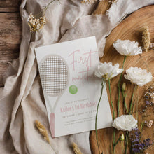 Load image into Gallery viewer, 0312 pink first match tennis birthday invitation template
