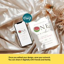 Load image into Gallery viewer, 0309 watermelon birthday invitation template

