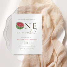 Load image into Gallery viewer, 0309 watermelon birthday invitation template
