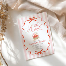 Load image into Gallery viewer, 0317 pink red apple birthday invitation
