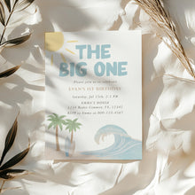 Load image into Gallery viewer, The Big One Beach Birthday Invitation Editable Coastal Surf 1st Bday Invite Summer Boy Template 0338
