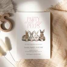 Load image into Gallery viewer, Kids Easter Party Invitation, Bunny Egg Hunt, Spring Children Celebration 0805
