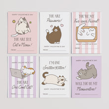 Load image into Gallery viewer, Cat Valentine's Day Cards for Kids, Printable Classroom Gift Exchange Card, Digital Download 0803

