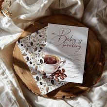 Load image into Gallery viewer, 2023 coffee a baby is brewing invite template
