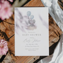 Load image into Gallery viewer, Blue Baby Boy Elephant Baby Shower Invite, Digital Download, Editable Template, 2031
