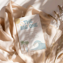 Load image into Gallery viewer, The Big One Beach Birthday Invitation Editable Coastal Surf 1st Bday Invite Summer Boy Template 0338
