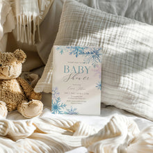 Load image into Gallery viewer, Snowflake Winter Baby Shower Invitation Set, Christmas Baby Shower Mini Bundle Printable, Holiday Baby Shower Invite Diaper Raffle Books for Baby 2024

