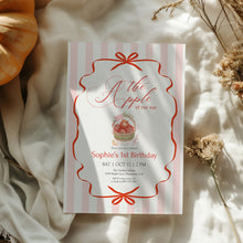 Load image into Gallery viewer, 0317 pink red apple birthday invitation
