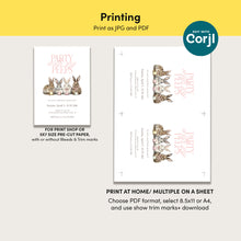 Load image into Gallery viewer, Kids Easter Party Invitation, Bunny Egg Hunt, Spring Children Celebration 0805
