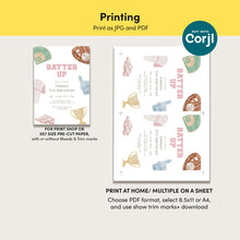 Load image into Gallery viewer, Baseball Birthday Invitation for Girls Pink Sports Party Invite Batter Up Invite Template 0334
