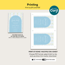 Load image into Gallery viewer, Blue Floral Graduation Invitation Grandmillennial Photo Announcement Preppy Editable Template 0808
