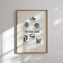 Load image into Gallery viewer, Western Cowboy the armor of God art print
