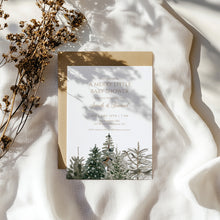 Load image into Gallery viewer, 2024 Winter woodland merry little Christmas tree baby shower invitation

