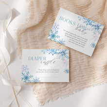 Load image into Gallery viewer, Snowflake Winter Baby Shower Invitation Set, Christmas Baby Shower Mini Bundle Printable, Holiday Baby Shower Invite Diaper Raffle Books for Baby 2024
