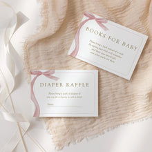 Load image into Gallery viewer, Pink Bow Baby Shower Invite Template Bundle (Digital Download) 2031
