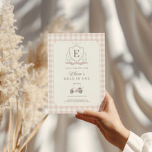 Load image into Gallery viewer, 0311 pink golf monogram invitation template
