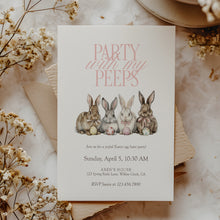 Load image into Gallery viewer, Kids Easter Party Invitation, Bunny Egg Hunt, Spring Children Celebration 0805
