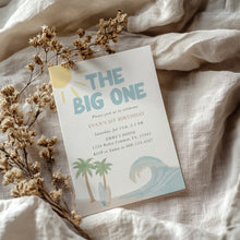 Load image into Gallery viewer, The Big One Beach Birthday Invitation Editable Coastal Surf 1st Bday Invite Summer Boy Template 0338
