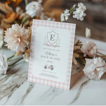 Load image into Gallery viewer, 0311 pink golf monogram invitation template
