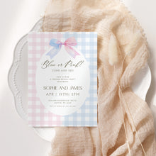Load image into Gallery viewer, Corjl editable pink or blue gender reveal invitation 2014
