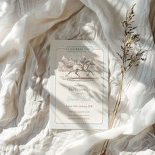 Load image into Gallery viewer, Go Baby Go Blue Derby Baby Shower Invitation, Preppy Vintage Boy Shower Template 2043
