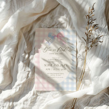 Load image into Gallery viewer, Corjl editable pink or blue gender reveal invitation 2014
