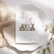 Load image into Gallery viewer, Kids Easter Party Invitation, Bunny Egg Hunt, Spring Children Celebration 0805
