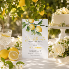 Load image into Gallery viewer, Lemon Little Cutie Baby Shower Invitation | Yellow Gingham Summer Party 2046
