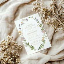 Load image into Gallery viewer, 2025 little wild flower fall baby shower invitation template
