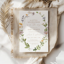 Load image into Gallery viewer, 2025 little wild flower fall baby shower invitation template

