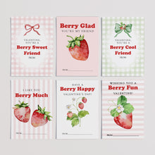Load image into Gallery viewer, Strawberry Valentine’s Day Cards for Kids, Printable Classroom Gift Exchange, Instant Download 0803
