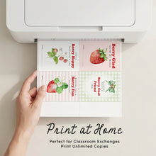 Load image into Gallery viewer, Strawberry Valentine’s Day Cards for Kids, Printable Classroom Gift Exchange, Instant Download 0803
